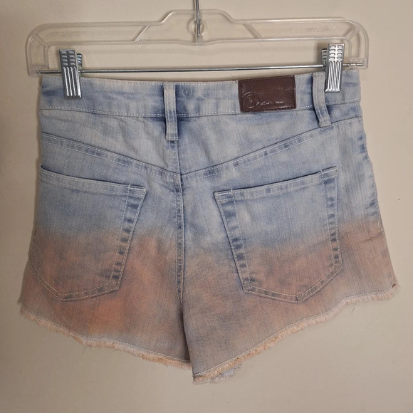 Bluenotes ombre raw hem studded high waist denim shorts SZ 27 - Picture 3 of 8